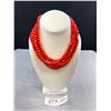 Image 1 : Unsigned Designer Chunky Coral Colour Faceted Bead Necklace Heavy! Beauty C.1920s