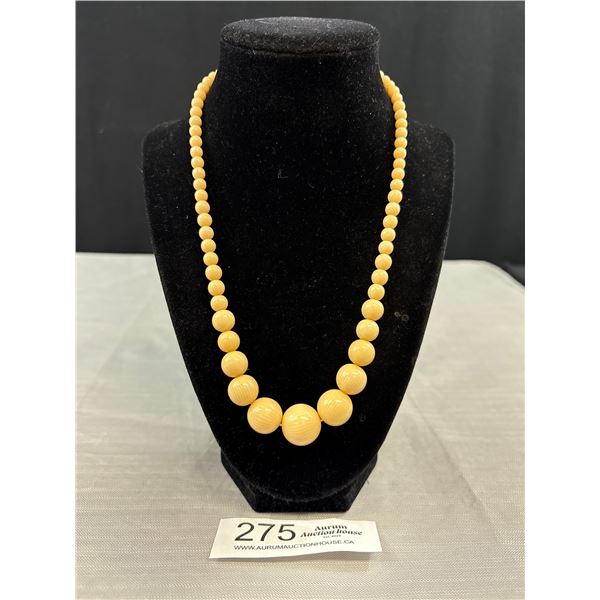 Antique French Ivory Bead Necklace c.1920s