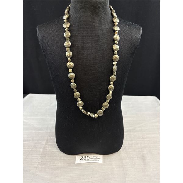 Genuine Pyrite Stone Necklace Very Solid Heavy