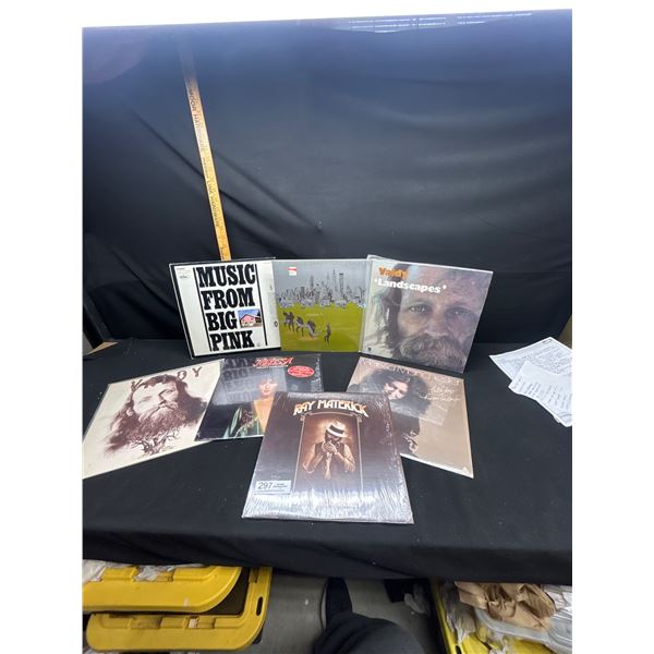 Lot of 7 Vintage Records Valdy Landscapes, Music From Big Pink Etc