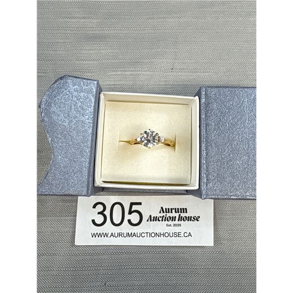 Vintage Solitaire Diamante Ring Marked 18KGP