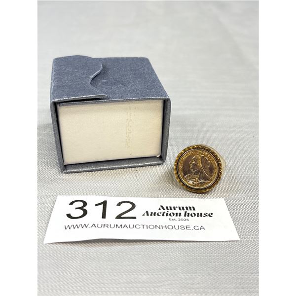 Vintage Gold Coin Ring Unmarked