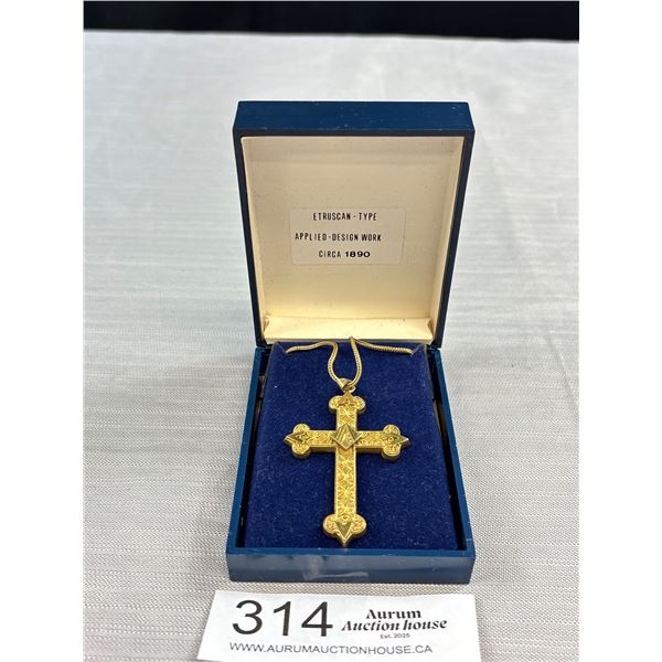 Antique Victorian Gold Cross Unmarked Solid c.1900 Gorgeous
