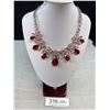 Image 1 : Massive Vintage Red + Pink Rhinestone Necklace Show Stopper!