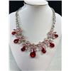 Image 2 : Massive Vintage Red + Pink Rhinestone Necklace Show Stopper!