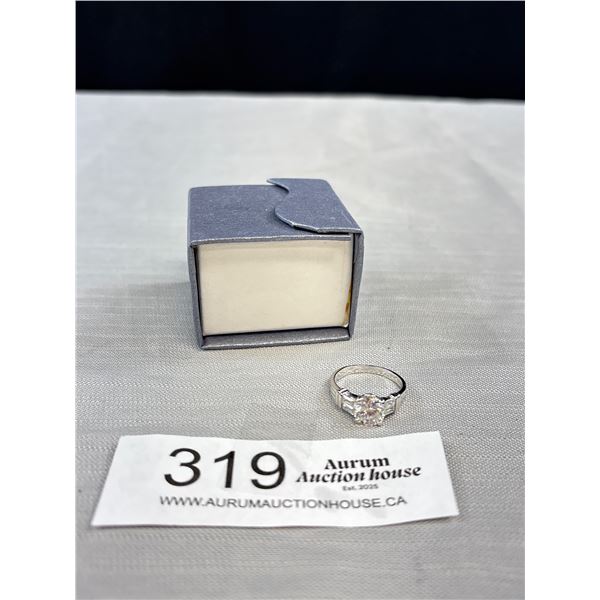 Beautiful White Gold Engagement Ring Marked 18K SP Quality