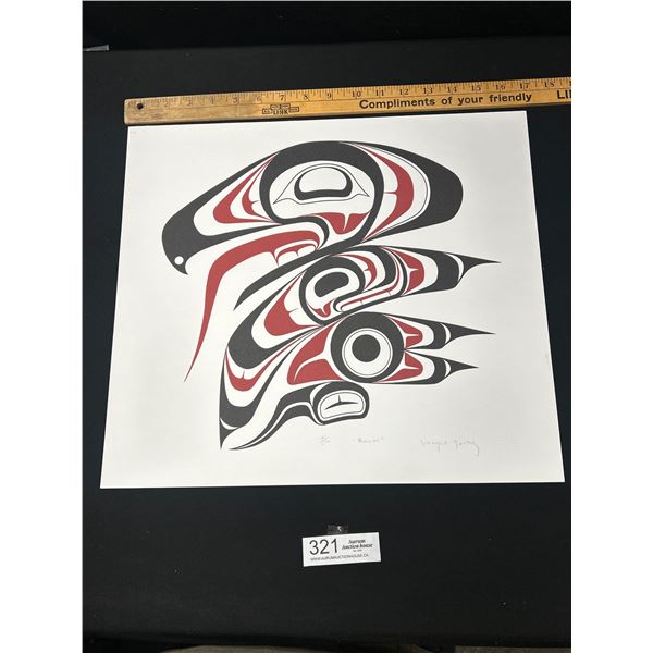 Very Nice West Coast Native 17" x 15" Native Print Raven 161/170 Signed