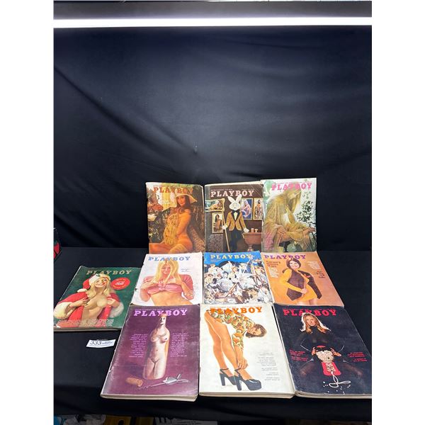 Lot of 10 1972 Playboy Magazines