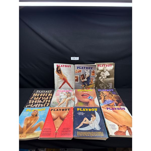 Lot of 11 1973 Playboy Magazines