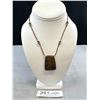 Image 1 : Vintage Choker Necklace w/ Unusual Stone Pendant, 16" Length