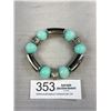 Image 1 : Large Blue + Silver Beads Bracelet
