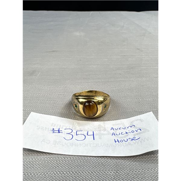 Vintage Gold Ring, Large Size 12 1/2, Marked H.C. Gold Plated
