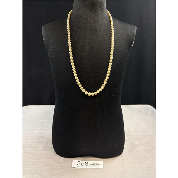 Vintage Graduated Pearls Necklace, 23" L.