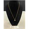 Image 1 : Gold Plated Chain CZ Pendant Necklace