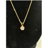 Image 2 : Gold Plated Chain CZ Pendant Necklace