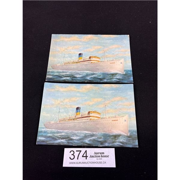 2 Vintage Shipping Line Postcards