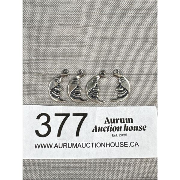4 Sterling Silver Man in the Moon Charms