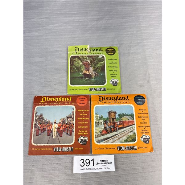 Vintage Disneyland "Main St.", "Frontierland", "Adventureland" View Master Set (Complete Set)