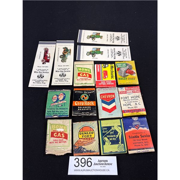 A Good Lot of Approx. 16 Vintage Oil, Gas, + Auto Matchbooks