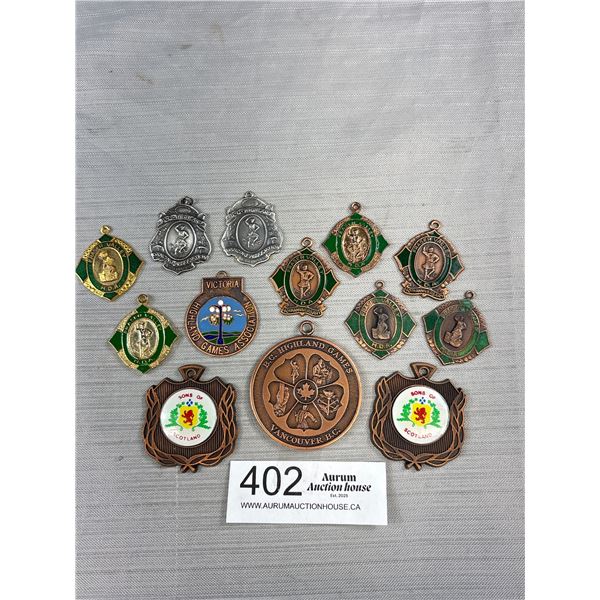 Vintage Scottish Medallion Collection Enamel Proges Etc.