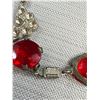 Image 3 : Genuine Antique Art Deco 1920's Ruby Glass Necklace Signed Czechoslovakia Nice!