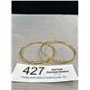 Image 1 : 2 Beautiful 18k Gold Plated Matching Bangles 2 3/8" Diameter Unmarked