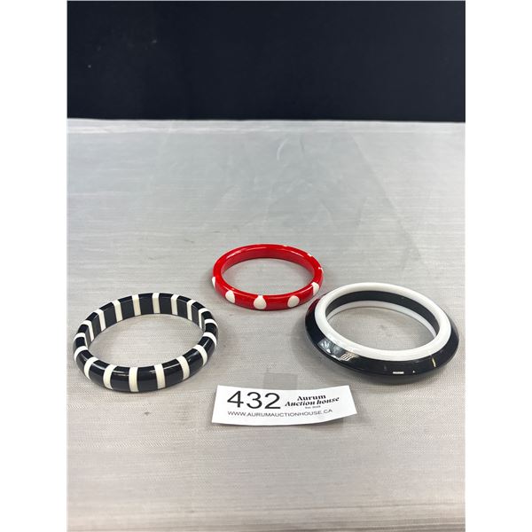 3 Different Lucite Bangles