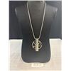 Image 1 : Silver Tone Snake Skin Chain w/ Pendant Necklace
