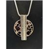Image 2 : Silver Tone Snake Skin Chain w/ Pendant Necklace