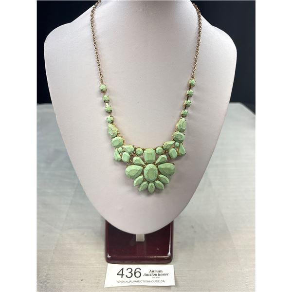 Vintage Gold Plated w/ Blue Stones Choker Necklace