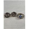 Image 2 : 3 Vintage Silver Rings, One Set w/ Lindy Star Sapphire Stone