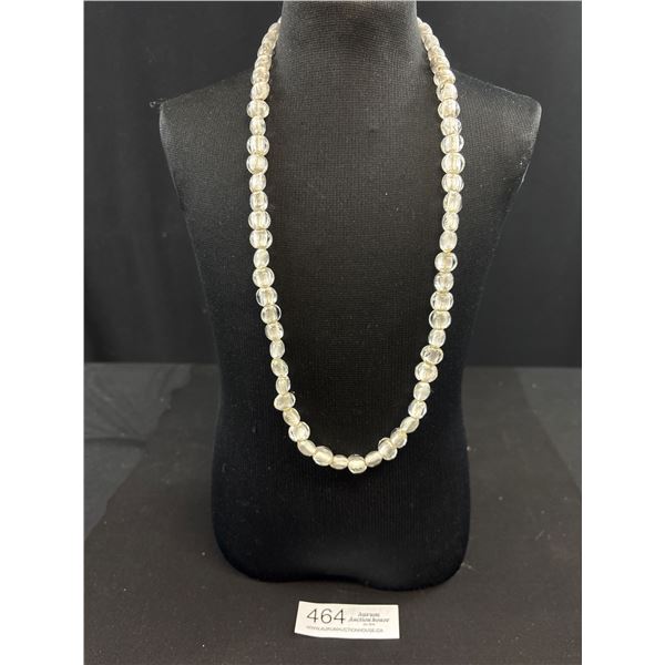 Extra Length Art Glass Beads Necklace