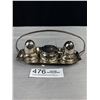 Image 1 : Vintage Silver Condiment Caddy Set Salt/Pepper/Mustard E.P.N.S Made in England