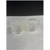 Image 2 : Crystal Decanter w/ Stopper + Pair of Crystal Napkin Rings