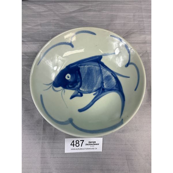 Vintage Ceramic Fish Bowl, Marked Made in China