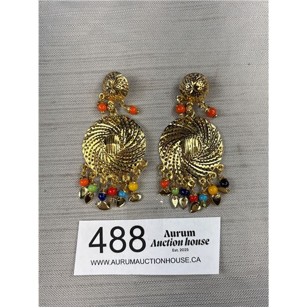 Pair of 22k Gold Plated Dangle Earrings