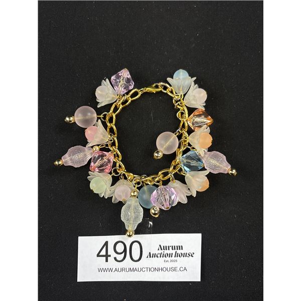 Vintage Lucite Dangling Charms Bracelet