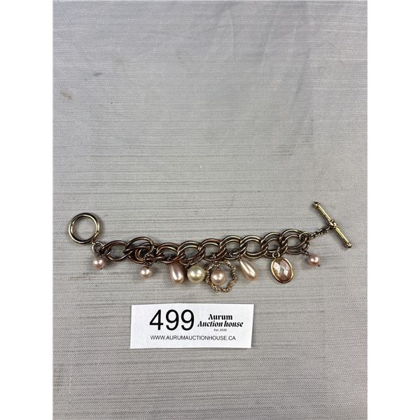 Vintage Bracelet w/ Dangling Charms 7" Length