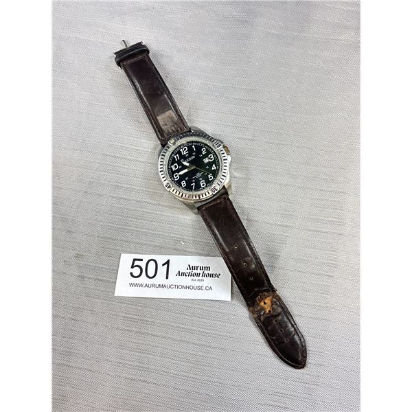 Men's Hudson 3 ATM Steel M7 Watch, Date Black Dial, Battery Required