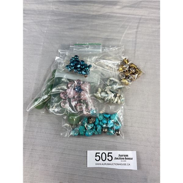 7 Packages of Misc Beads For Necklaces + Bracelets