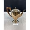 Image 1 : Antique Silver Coffee Pot w/ Lid  + Wood Handle, Marked W.A.R. E.P.N.S Silver Soldered 034 Haddon Pl