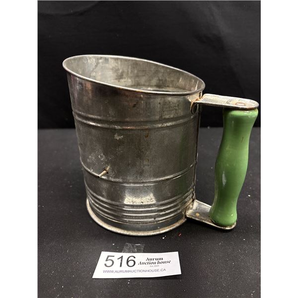 Vintage Metal w/ Wood Handle "Our Special" xxx Heaviest Sifter Made