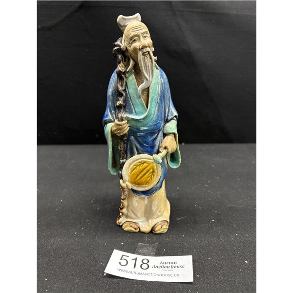 Vintage Chinese Ceramic Hand Painted Figurine 8 1/2" Height