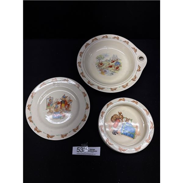 Lot of Bunnykins Hot Food Warmer, Palte and Bowl