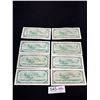 Image 2 : Lot of 8 1954 Canadian $1 Bank Notes