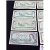 Image 3 : Lot of 8 1954 Canadian $1 Bank Notes