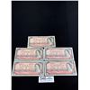 Image 1 : Lot of 5 Canadian $2 Bank Notes