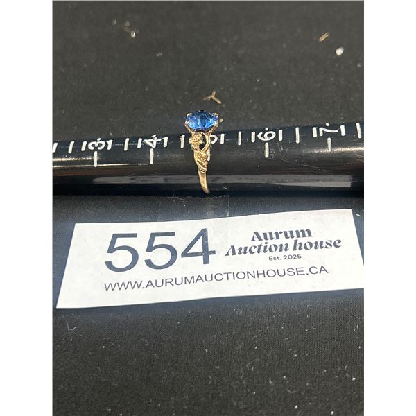 Very Nice 10k Gold Ladies Ring w/ Blue Stone Weighing 1.8 gr