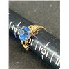 Image 2 : Very Nice 10k Gold Ladies Ring w/ Blue Stone Weighing 1.8 gr