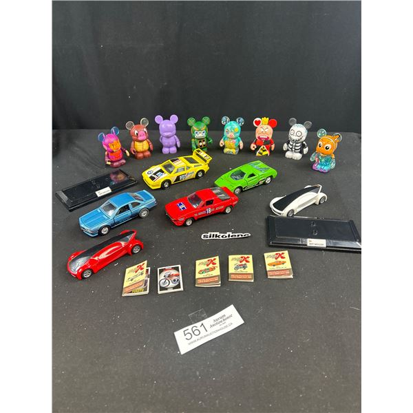 Colletible Lot of Diecast Cars and Disney Vinylmation Figures